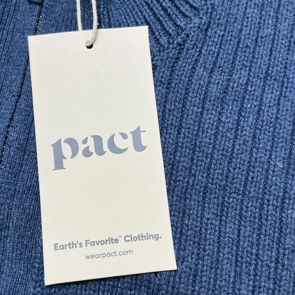 Pact Quarter-Zip Sweater Mens Medium Navy Blue New‎ With Tags